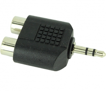 Dynavox Klinke Audio Y-Adapter, Klinkenstecker 3.5 mm, 2X Cinch-Buchse, Schwarz