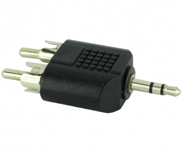 Dynavox Klinke Audio Y-Adapter, Klinkenstecker 3.5 mm, 2X Cinch-Stecker, Schwarz