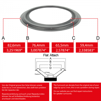 3" - 82.6mm Lautsprecher Gummisicke