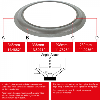 14" - 368mm Speaker Foam Surround - Edge