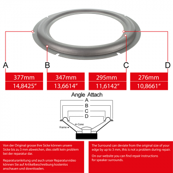 14" - 377mm Lautsprecher Schaumstoffsicke