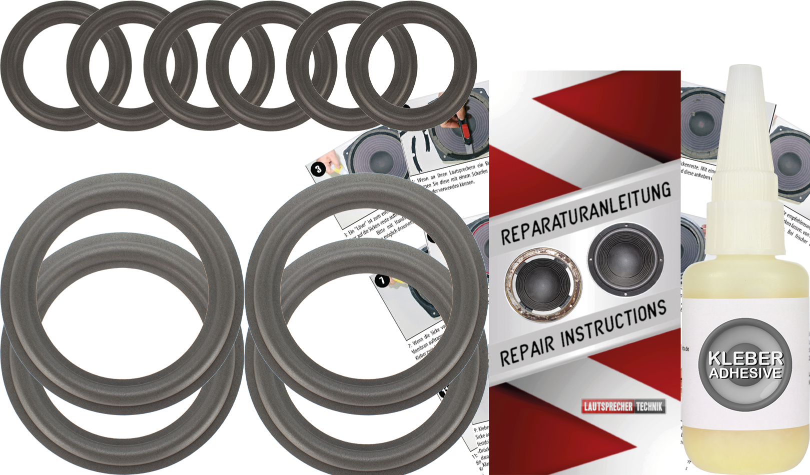 Ricambi Altoparlanti Infinity Kit Riparazione Surround Per Altoparlanti Infinity RS-4000 - Per Woofer 8 Pollici E Midrange 3,5 Kit Per Altoparlanti Infinity Rs4000 - Foto 10