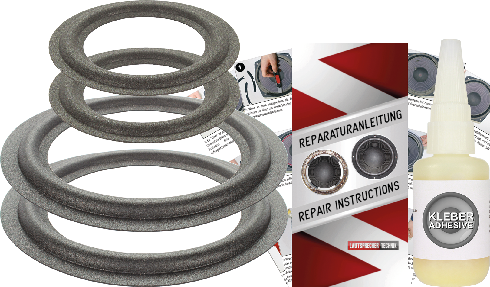 Bordi In Schiuma Per Altoparlanti AFT 4 Pezzi – Compatibili Infinity Sterling SS-2005 (Woofer 8 E Medio 4,5)