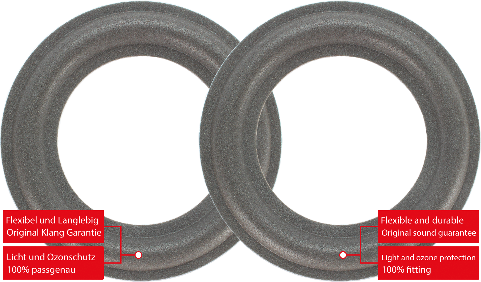 JBL 4344 - 15" Woofer & 10" Mid Foam Speaker Repair Kit W/ Shims & Dust Caps