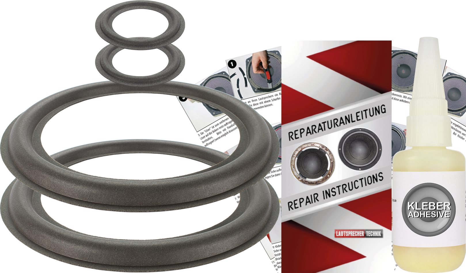 Lautsprecher Schaumstoffkante Ersatz - Woofer Rand Reparatur Set 4-12 Zoll