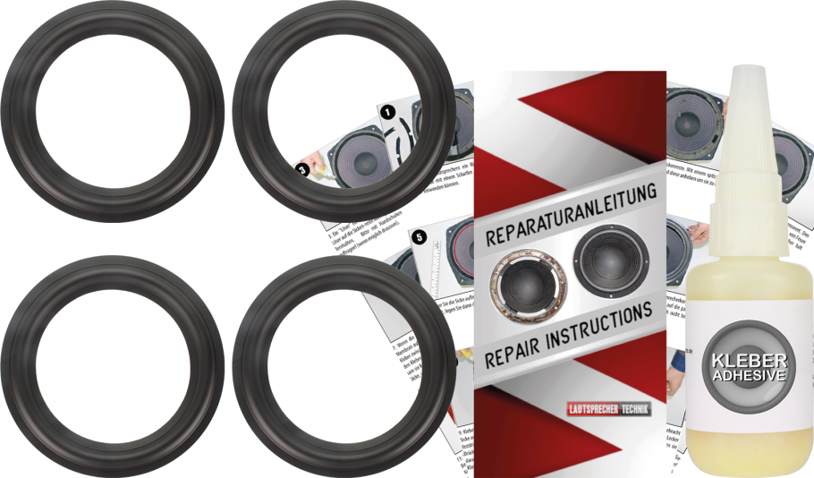 Bang & Olufsen Beovox 4702 Speaker Rubber Surround Repair Kit - 4 Pieces Surrounds For Woofer
