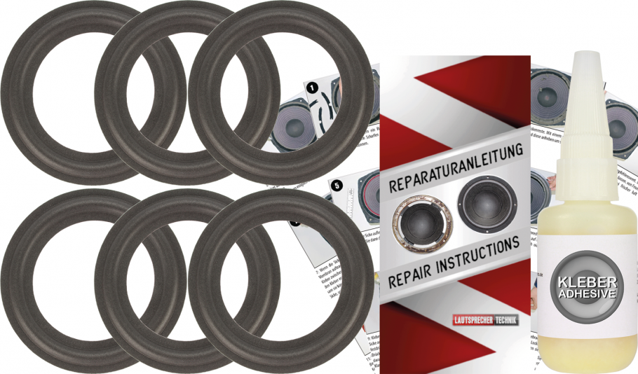 Infinity RS II Speaker Surround Re-Foam Repair Kit - 6 Pieces Surrounds For Midrange