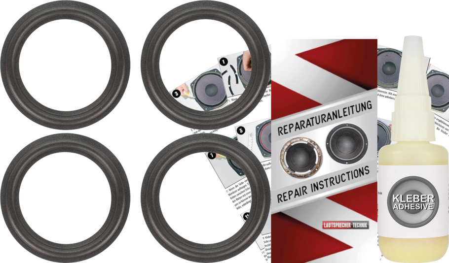 Philips FB 821 Speaker Surround Re-Foam Repair Kit - 4 Pieces Surrounds For Woofer