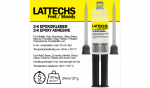 Lattechs Epoxy Adhesive For Voice Coil, Spider, Frame, Magnet, Dust Cap 27g Double Nozzles Transparent 5 Minutes