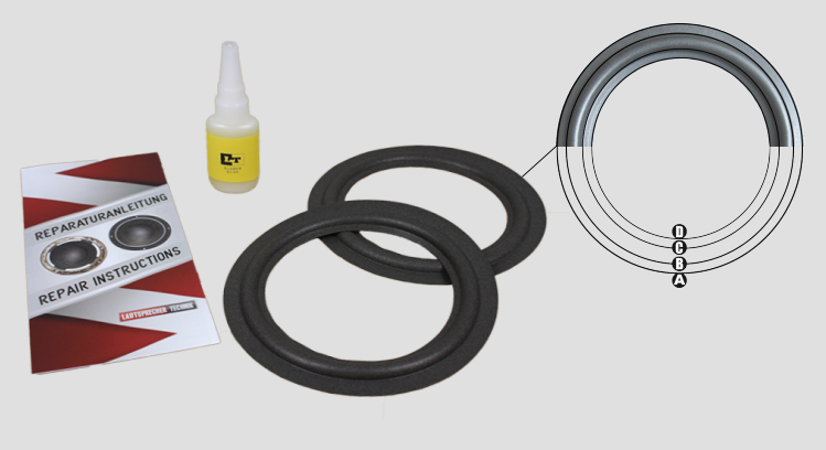 thumbnail image 2 of Kenwood 12-inch Speaker Foam Surround Repair Kit – 2A12b-024 – Made In USA 2 of 5